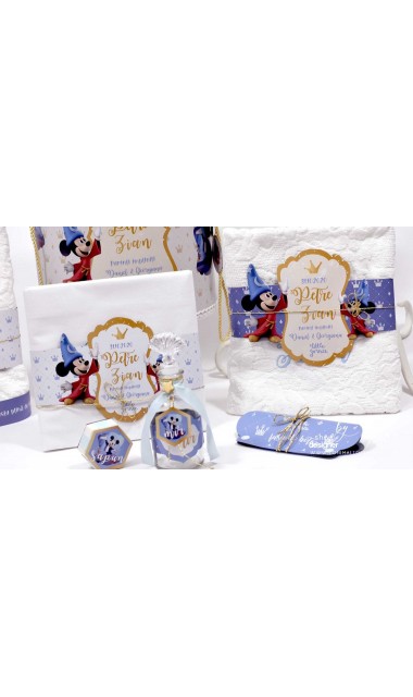 Trusou de botez Mickey Mouse personalizat grafic prin coasere cu imagini Disney Royal The King 10